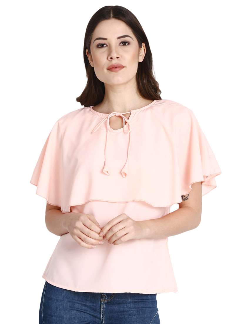 women's layered tie-up neck top