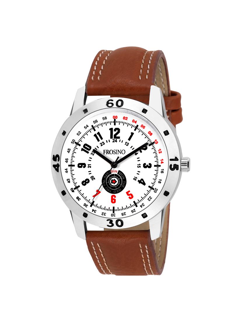 frosino brown strap analog watch for boys and men - 15933772 - Zoom Image - 0