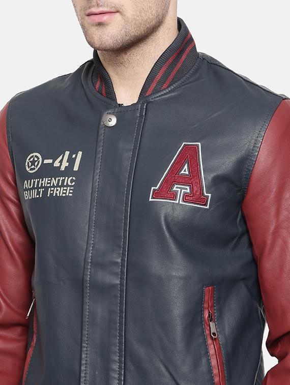 Navy Blue Leather Biker Jacket From Jackets For Men By Navy Blue Leather Biker Jacket
