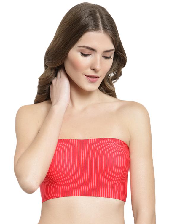 styled back striped tube bra - 15935079 - Zoom Image - 0