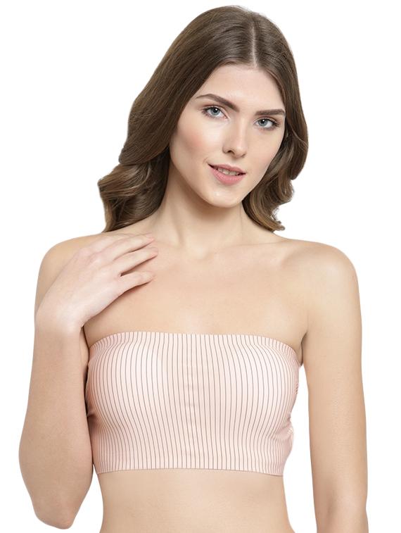 styled back striped tube bra - 15935082 - Zoom Image - 0
