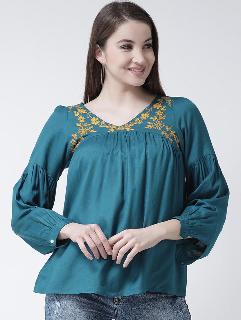floral embroidered gathered top - 15944609 -  Zoom Image - 0