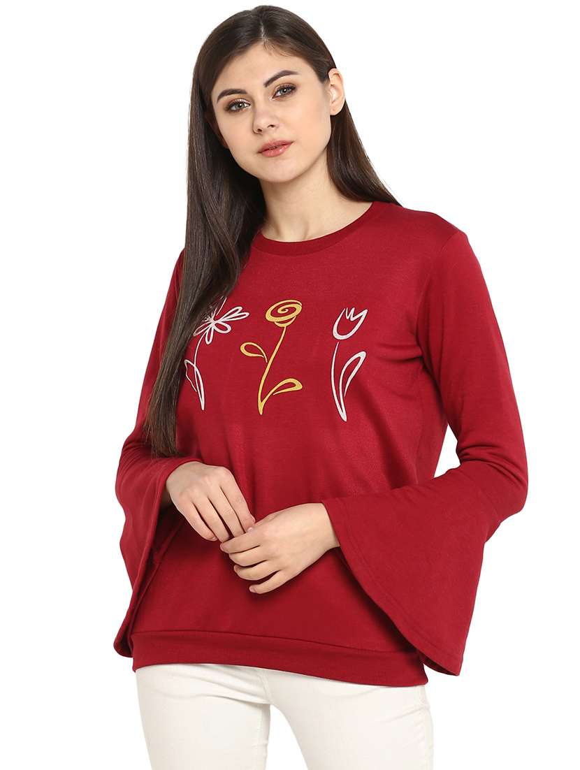women's chest print sweatshirt