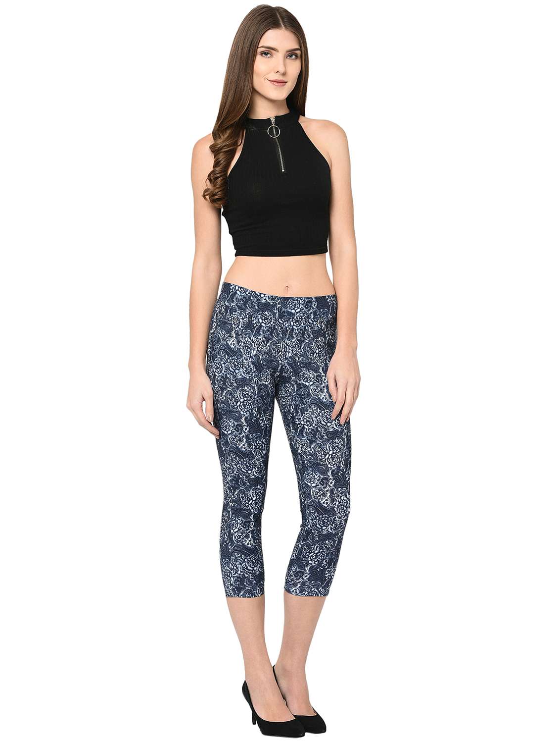 high rise floral capri - 15947339 - Standard Image - 3