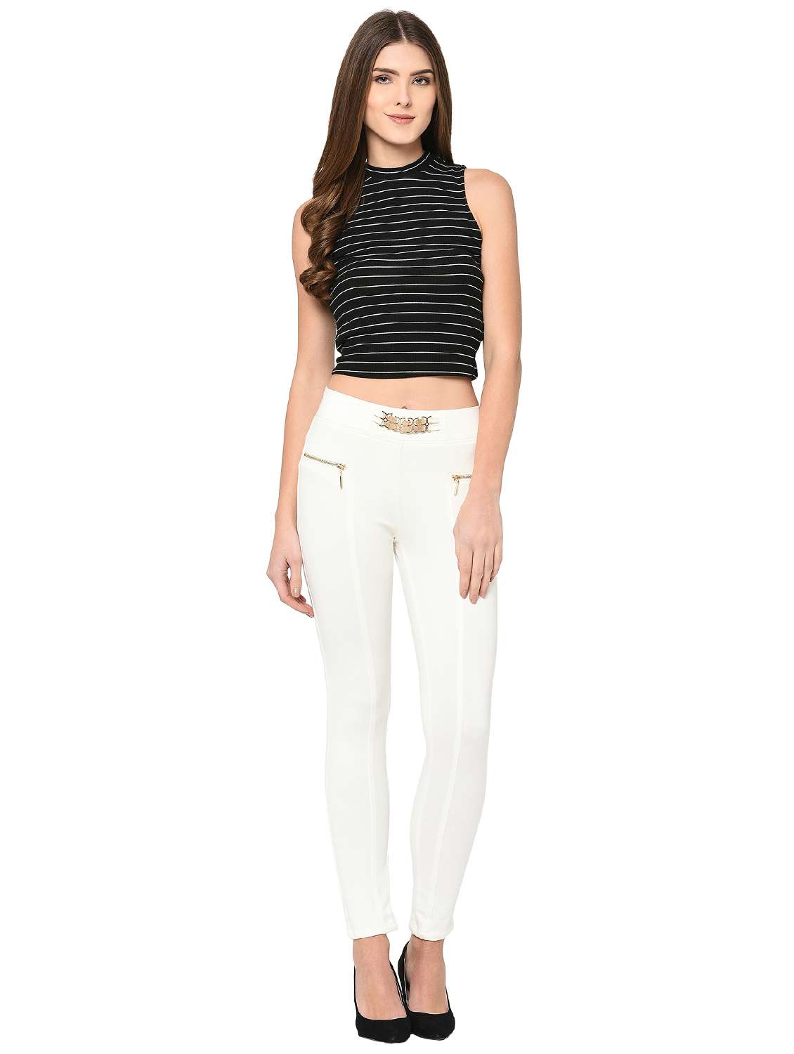 zipper detail high rise jegging - 15947348 - Standard Image - 3