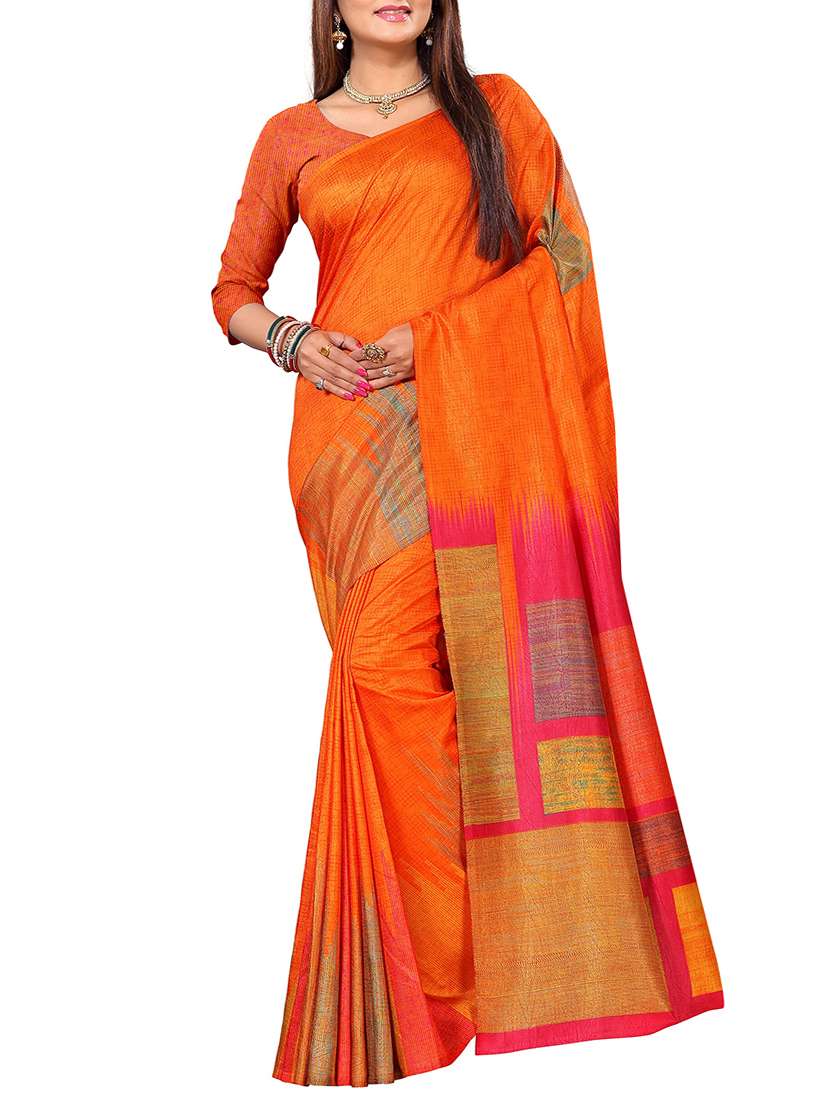 graphic printed saree with blouse