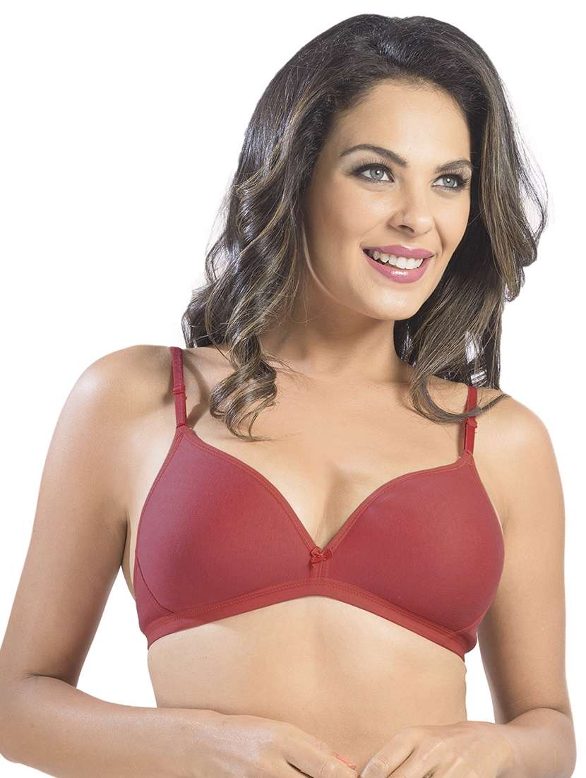 bow patch solid bra - 15949710 -  Zoom Image - 0