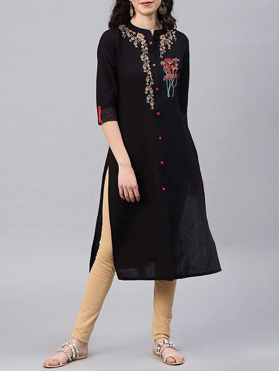 embroidered straight kurta