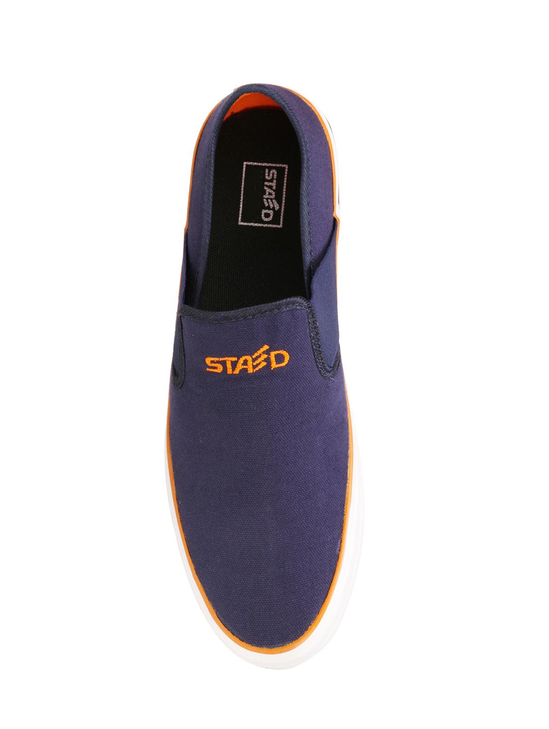 navy canvas casual slip ons - 15951416 - Standard Image - 3