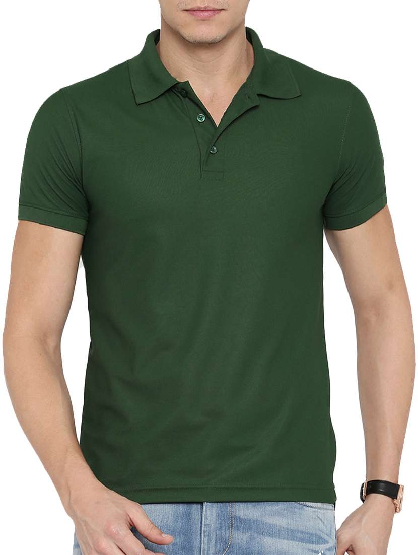 green solid polo t-shirt