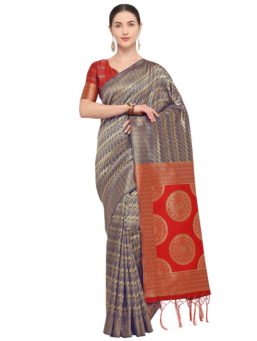 self design kanjivaram saree with blouse