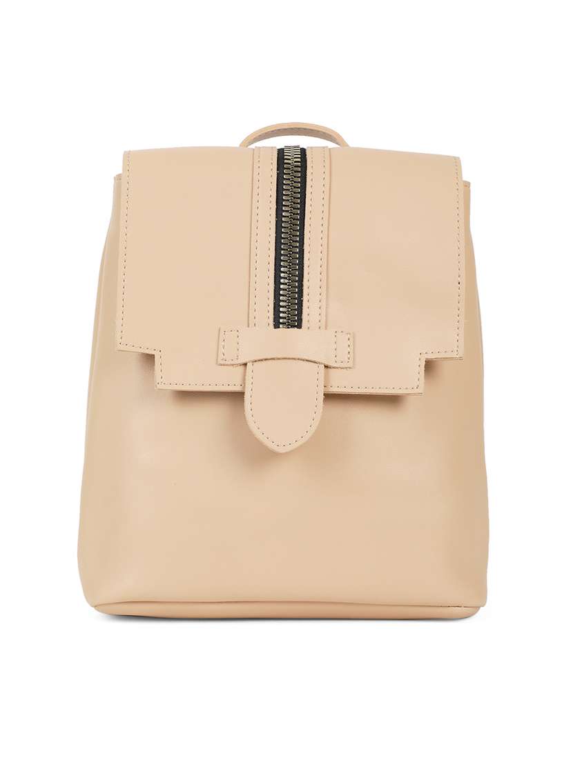 pink leatherette (pu) regular backpack