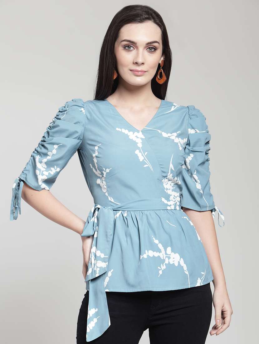 women's peplum v neck top