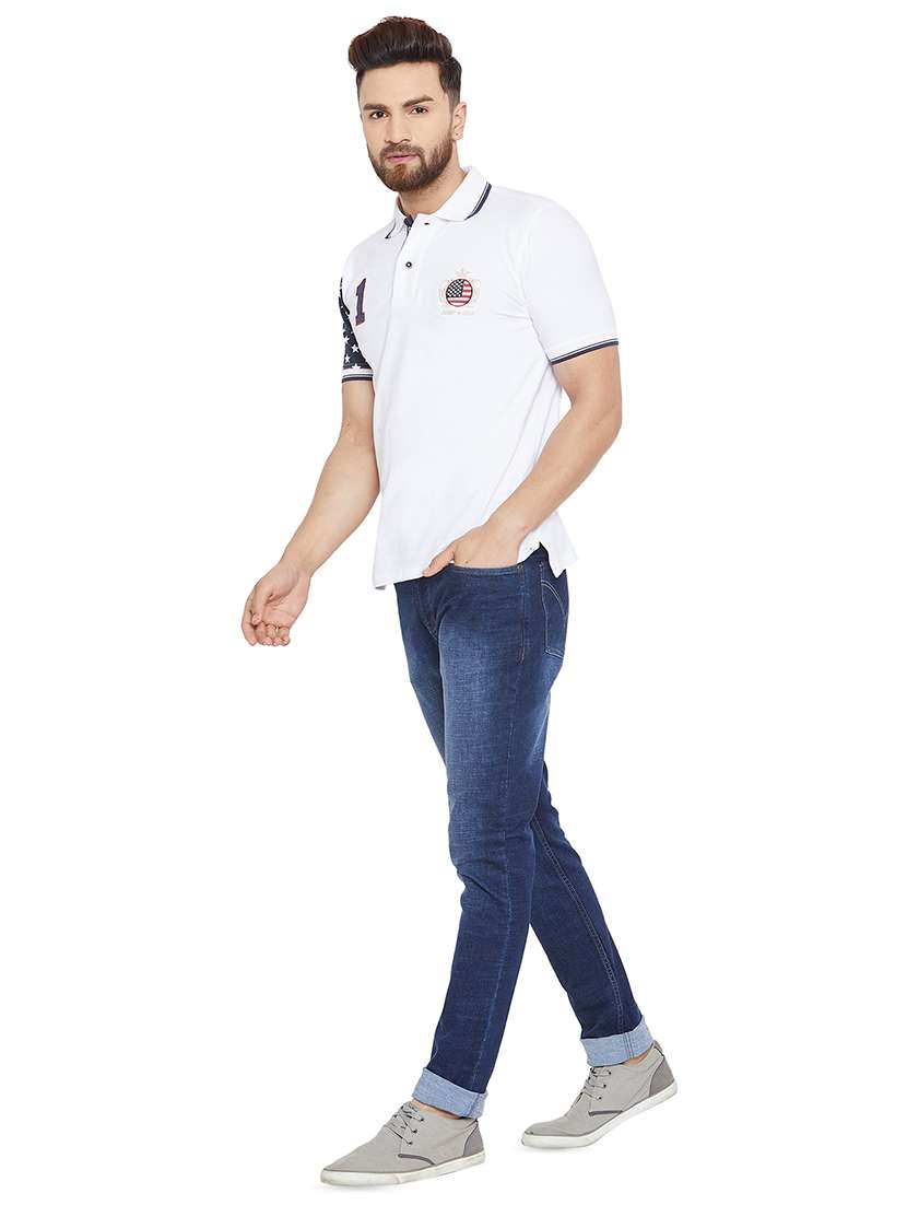 white printed polo t-shirt - 15953586 - Standard Image - 3