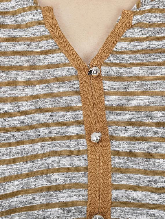 dropped shoulder striped top - 15953730 - Standard Image - 3