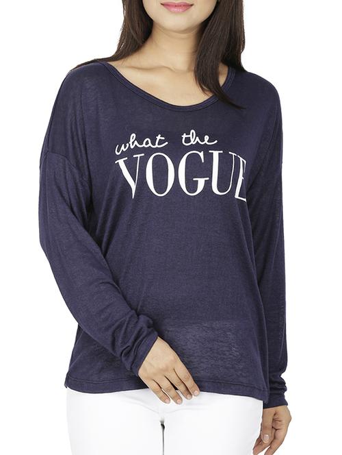 dropped shoulder letter print top - 15953732 - Standard Image - 0