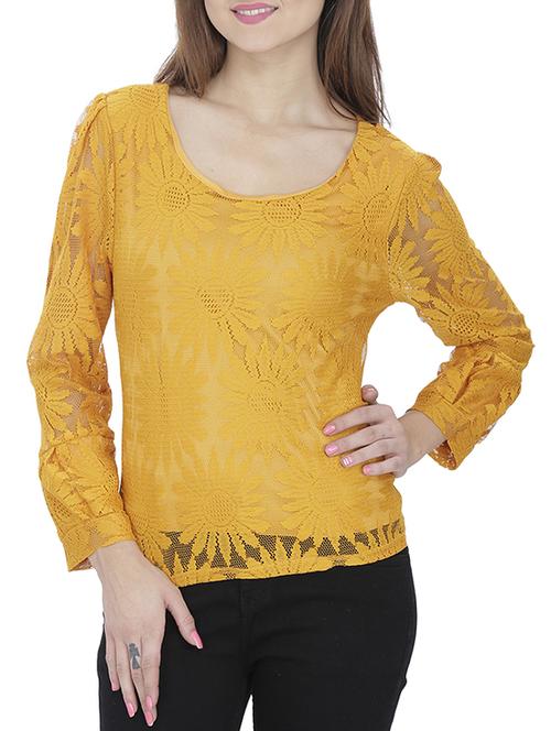 cut out floral mesh top - 15953739 - Standard Image - 0