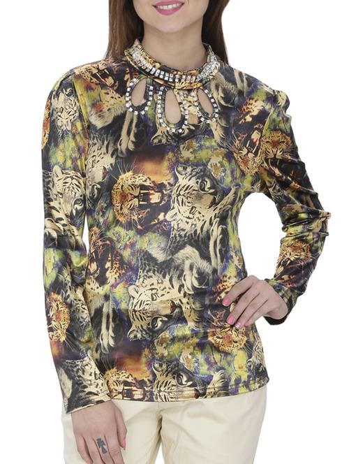 embellished keyhole neck top - 15953740 -  Standard Image - 0