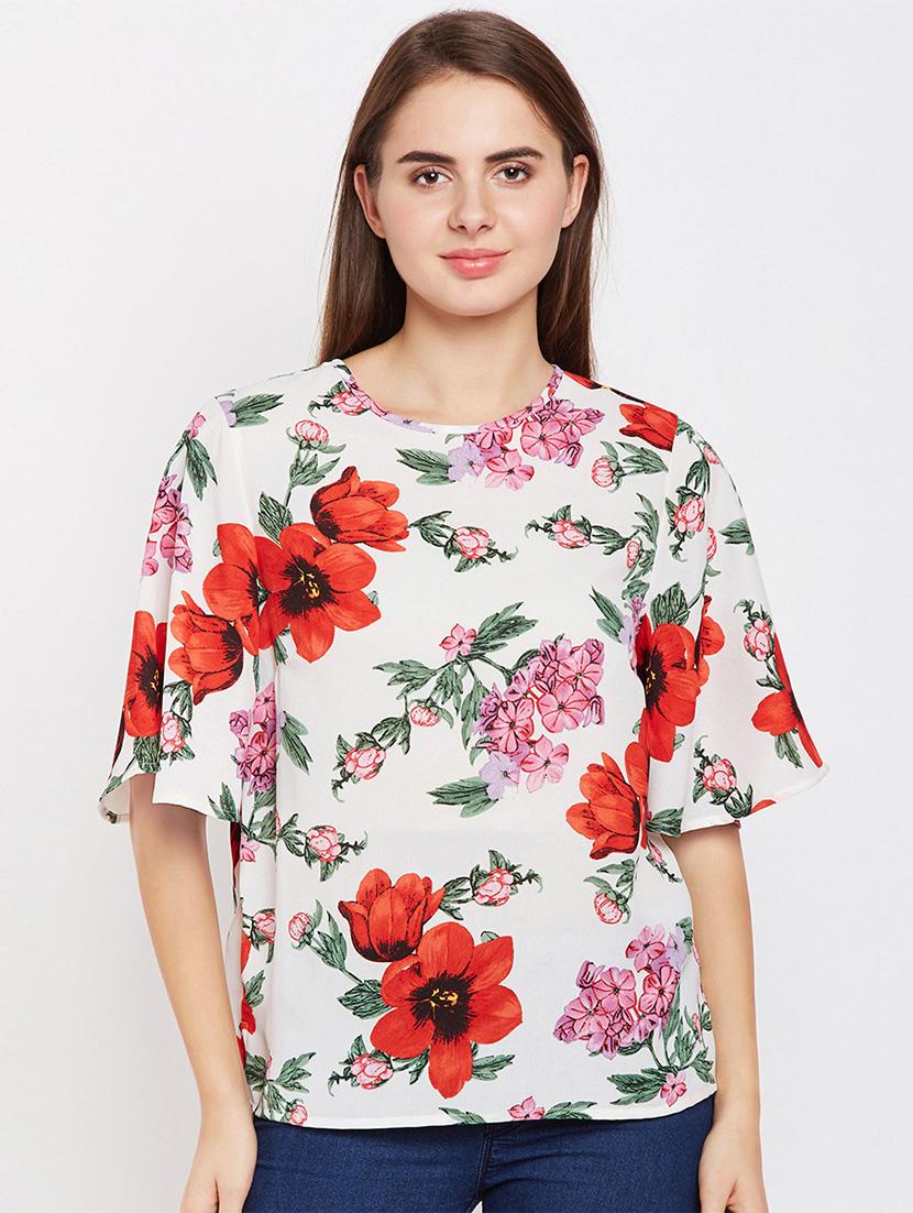 crew neck floral top - 15956992 -  Zoom Image - 0