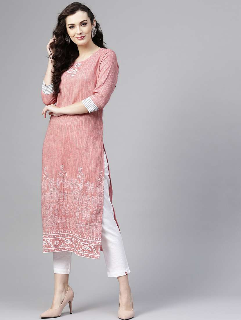 textured straight kurta