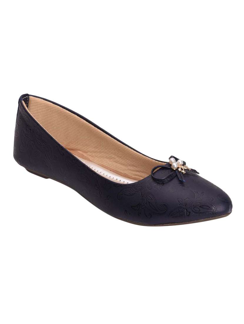 blue slip on ballerinas