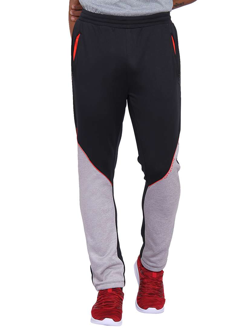 grey polyester  full length track pant