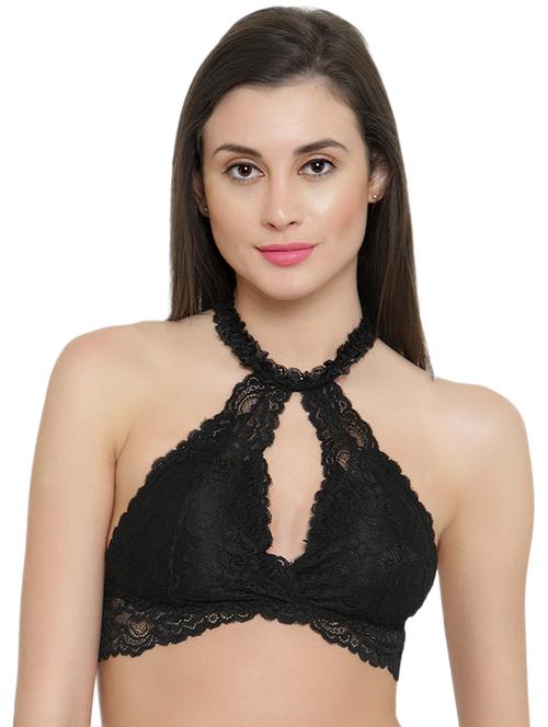halter neck laced bralette - 15962934 - Standard Image - 0