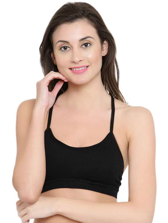 mesh paneled racer back bralette - 15962940 - Zoom Image - 0
