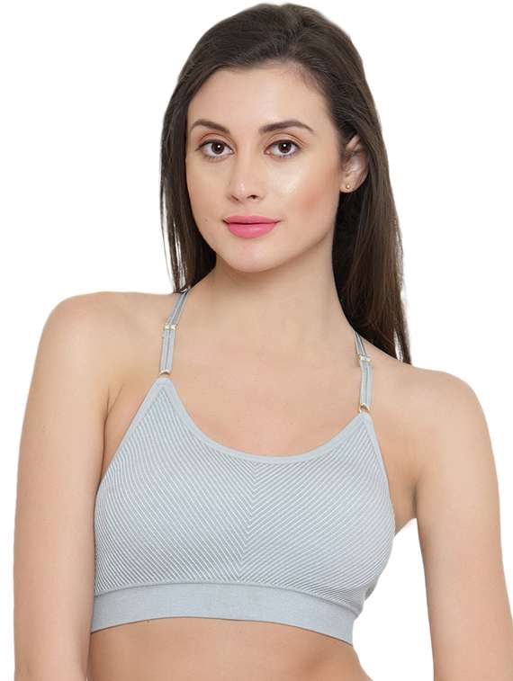 lace detail striped bralette - 15962942 - Zoom Image - 0