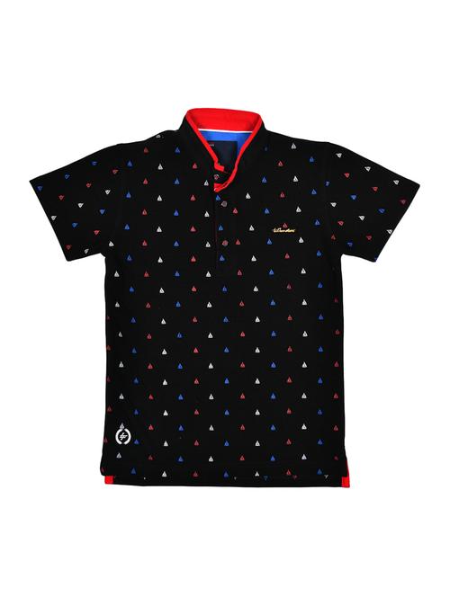 mandarin neck quirky print t-shirt - 15964717 - Standard Image - 0