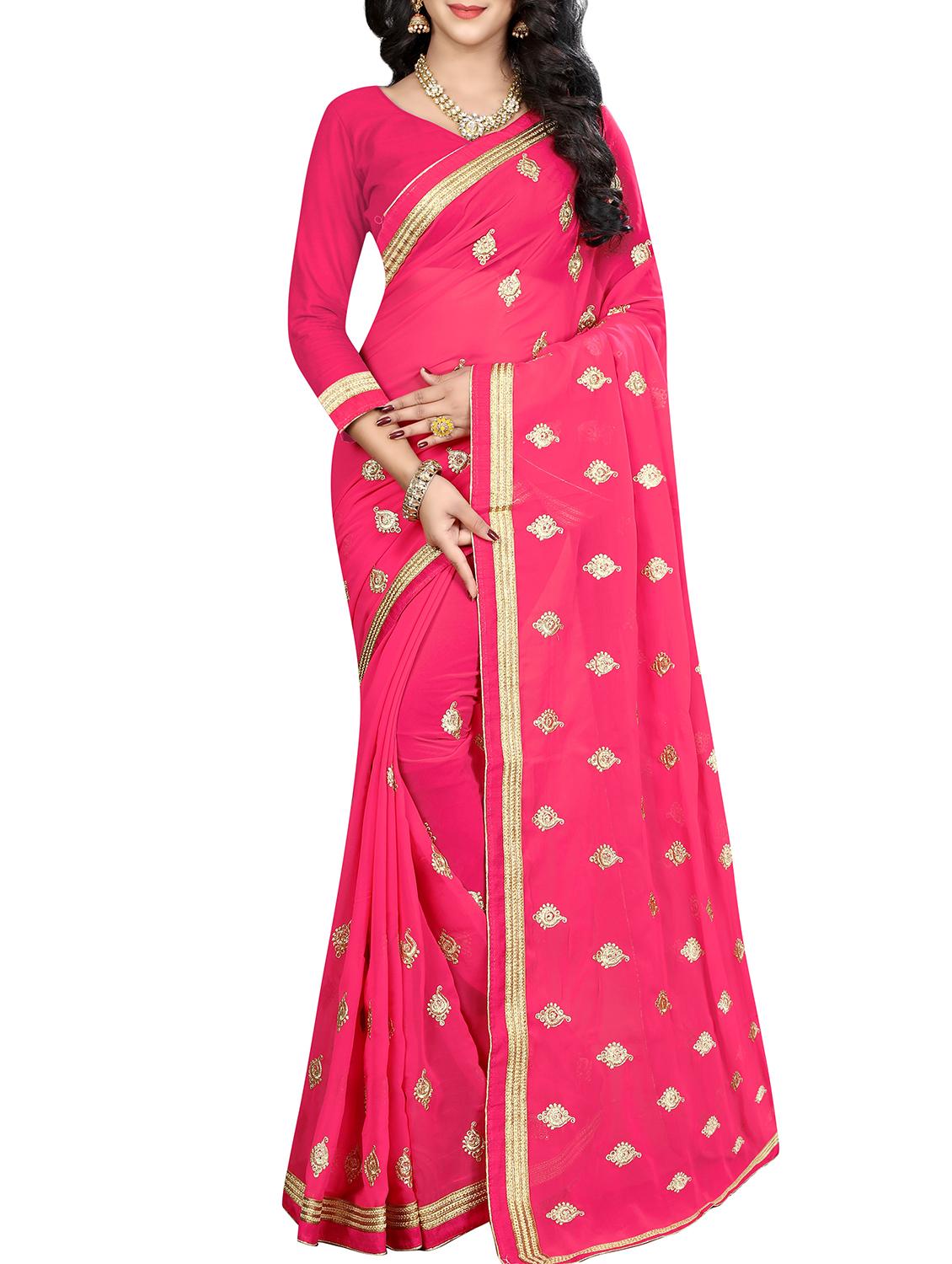 paisley embroidered saree with blouse - 15965035 -  Zoom Image - 0