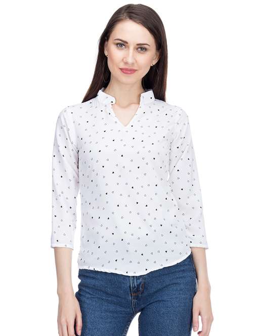 women's straight mandarin neck top - 15966510 -  Standard Image - 0