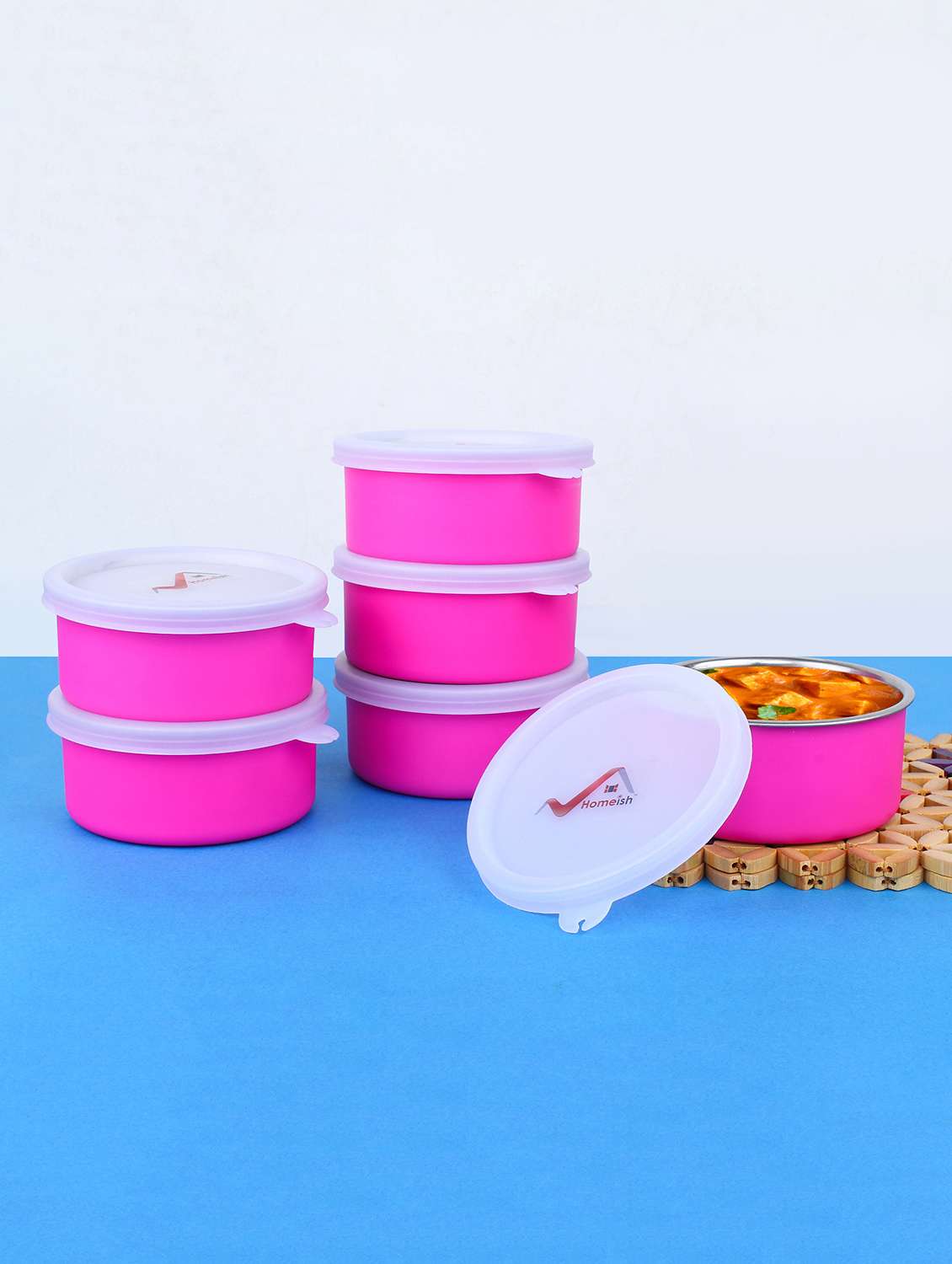   stainless steel small lunch containers (set of 6)