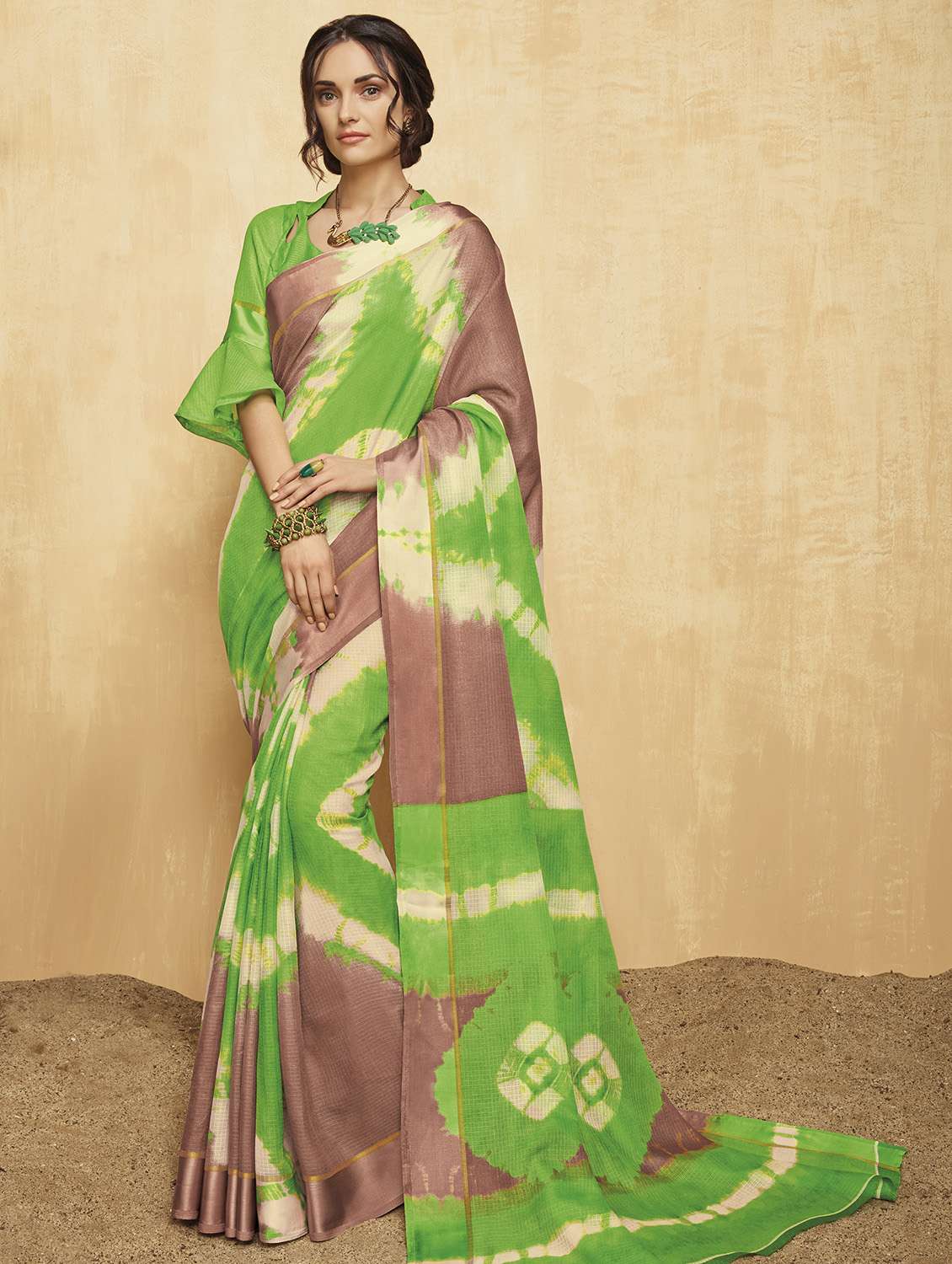 printed kanjivaram saree with blouse