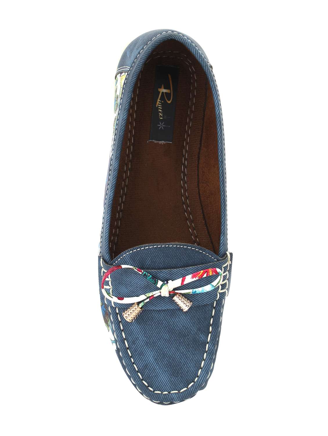 blue leatherette slip on loafers - 15967686 -  Standard Image - 3