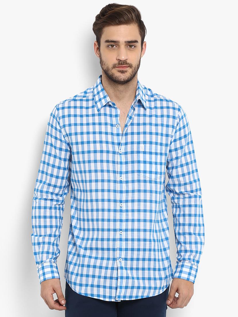 blue checkered casual shirt - 15968431 - Zoom Image - 0