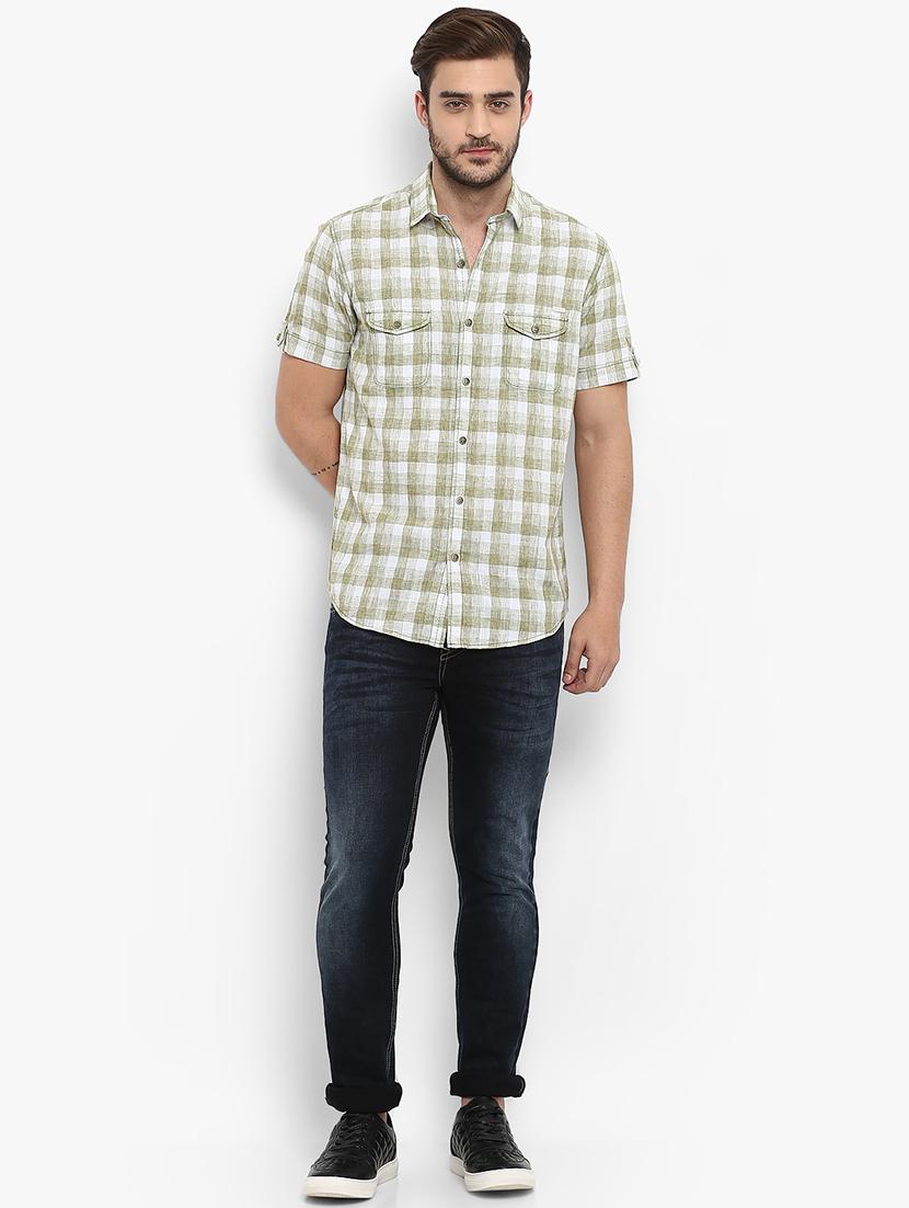 green checkered casual shirt - 15968442 - Standard Image - 3