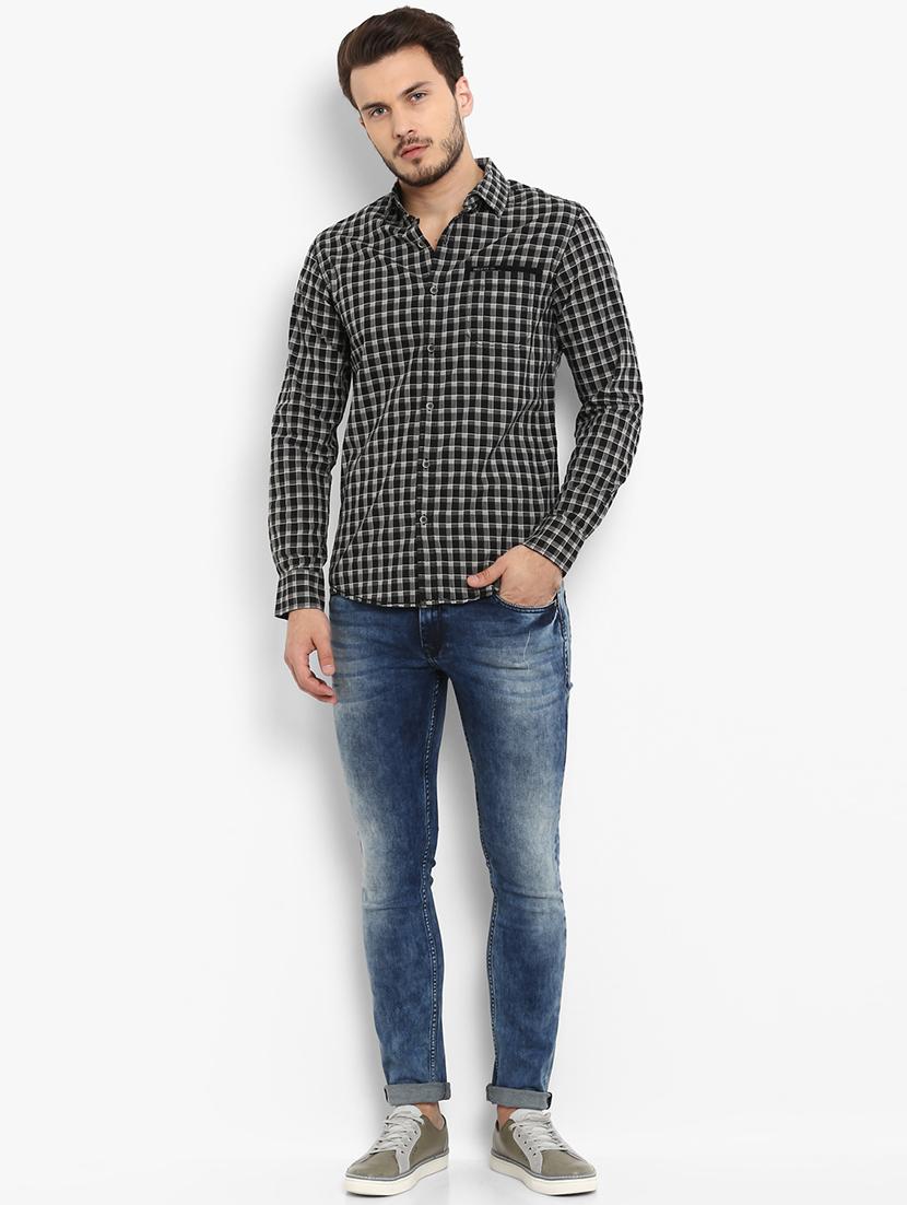 black checkered casual shirt - 15968453 - Standard Image - 3