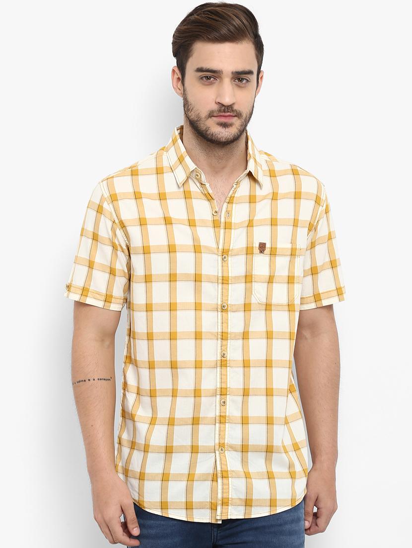 yellow checkered casual shirt - 15968459 - Zoom Image - 0