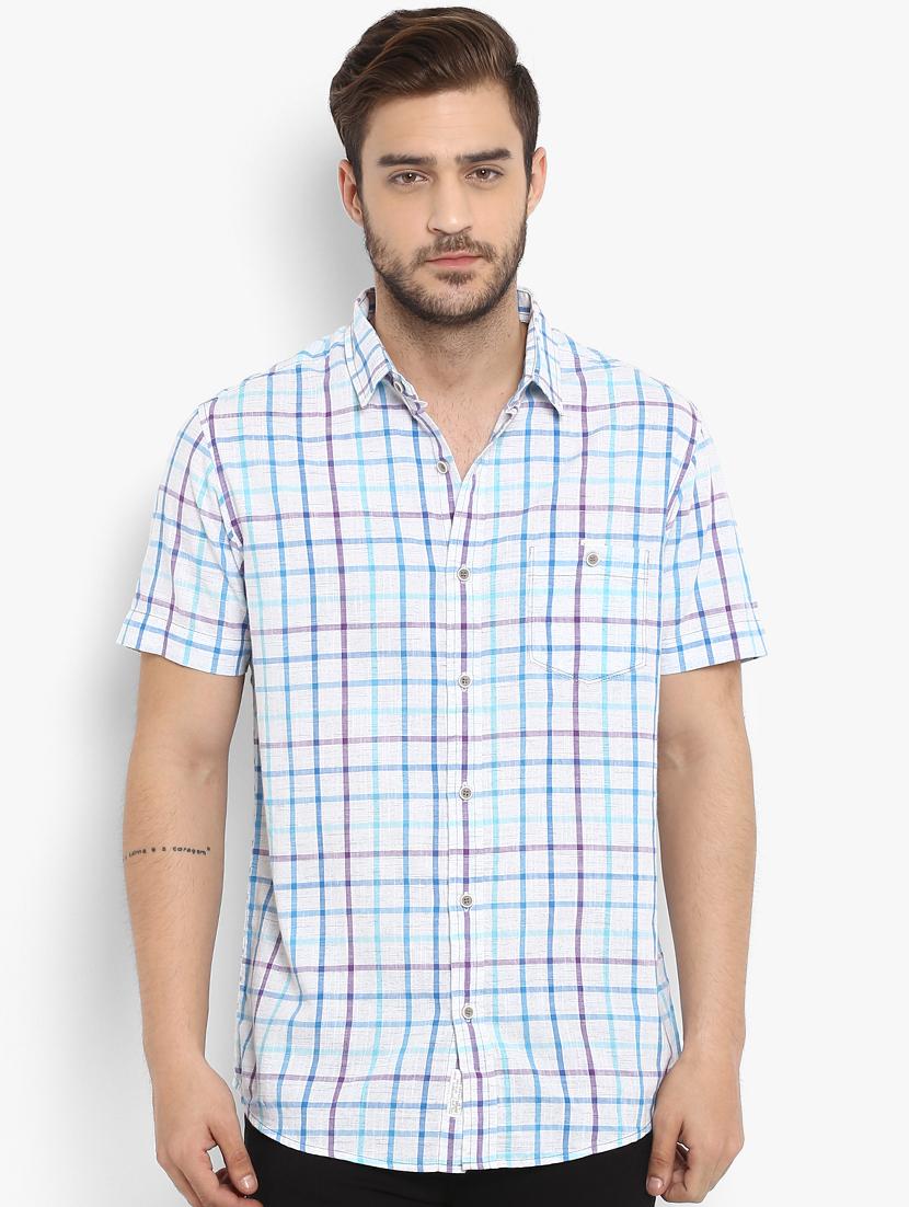blue checkered casual shirt - 15968462 - Zoom Image - 0