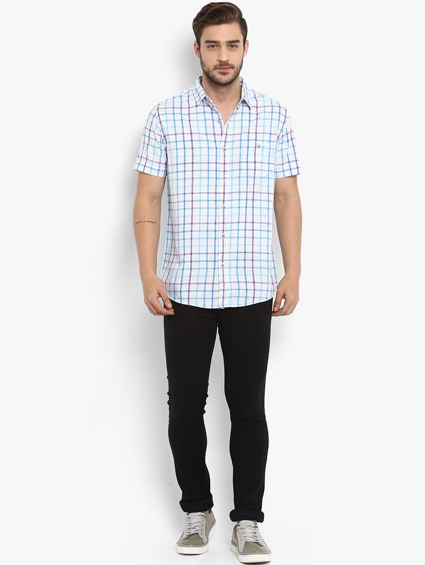 blue checkered casual shirt - 15968462 - Standard Image - 3