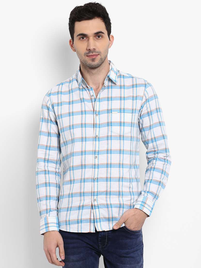 blue checkered casual shirt - 15968466 - Zoom Image - 0