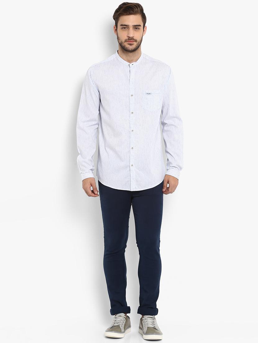 blue striped casual shirt - 15968480 - Standard Image - 3