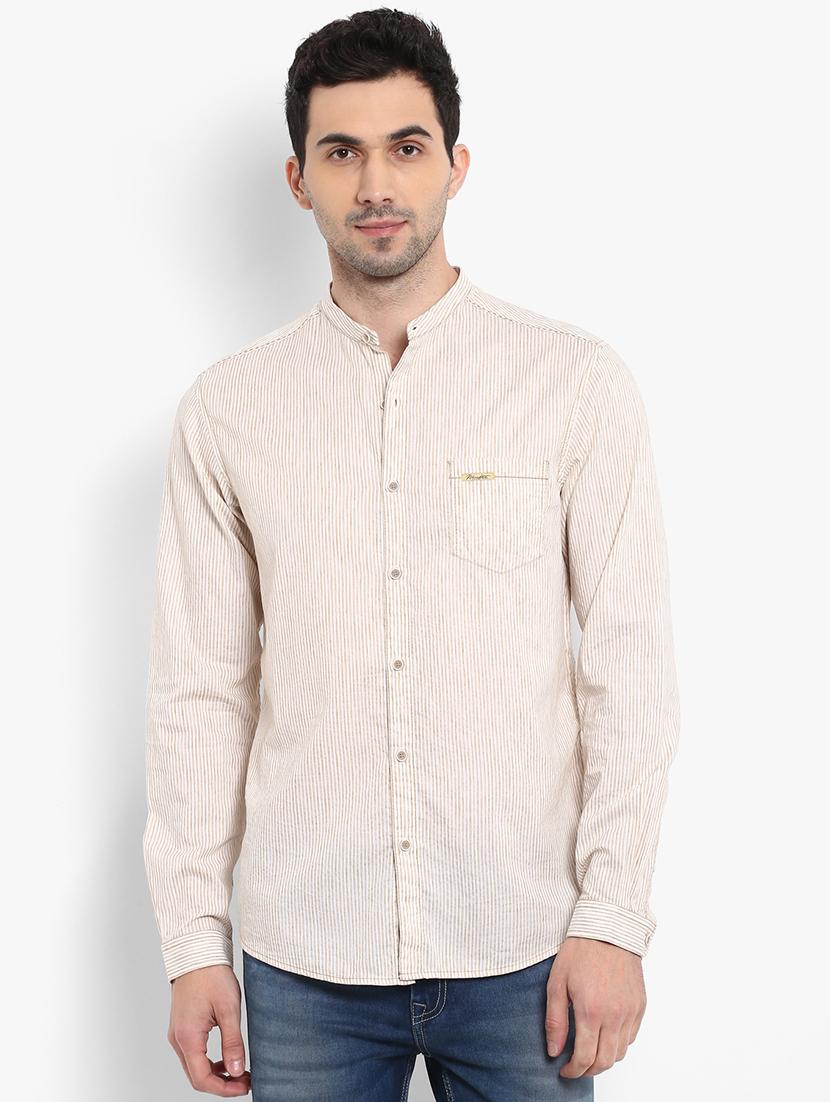 beige striped casual shirt - 15968481 - Zoom Image - 0