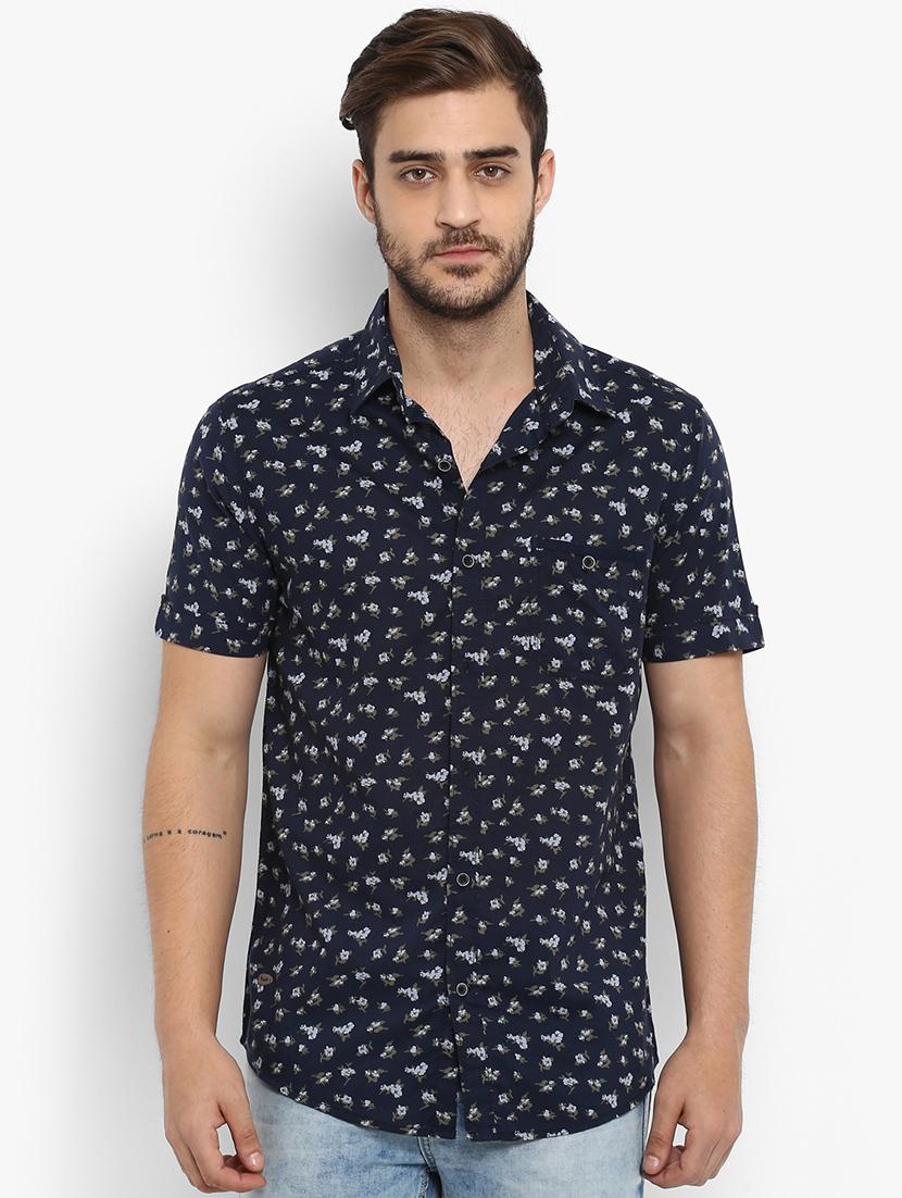 blue floral printed casual shirt - 15968499 - Zoom Image - 0