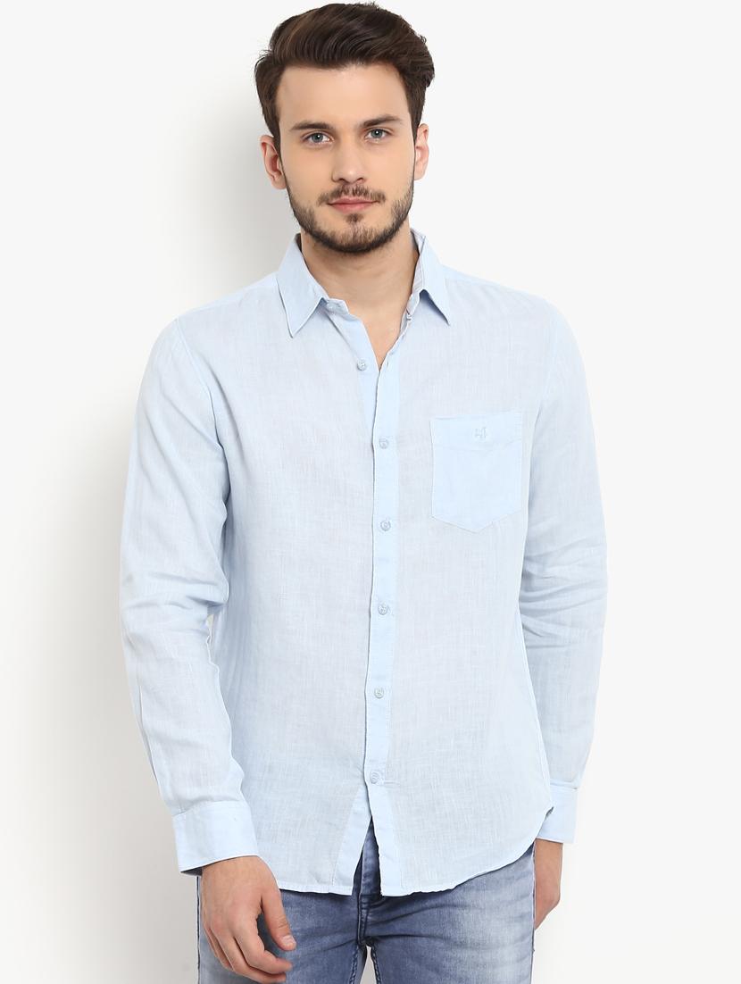 blue linen casual shirt - 15968521 -  Zoom Image - 0