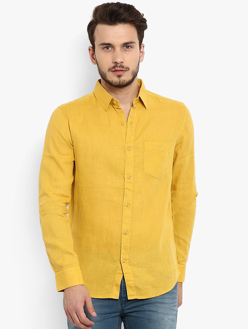 yellow linen casual shirt - 15968522 - Zoom Image - 0