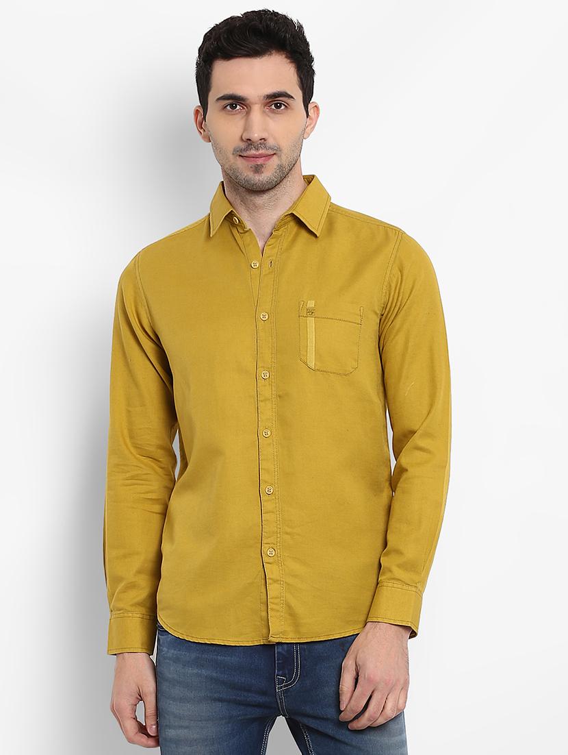 yellow solid casual shirt - 15968536 - Zoom Image - 0