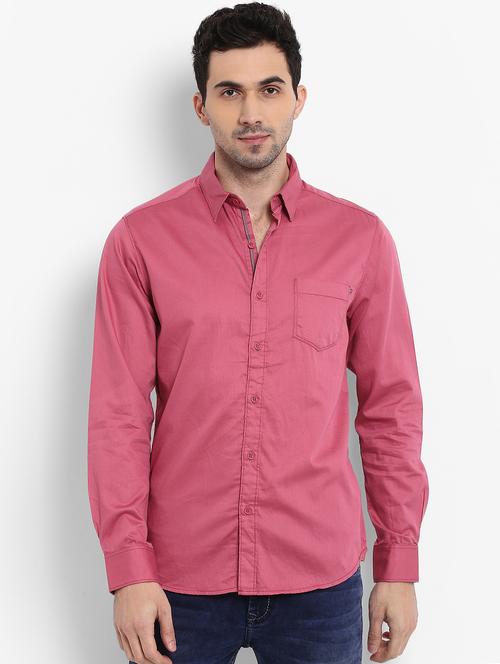 pink solid casual shirt - 15968543 -  Standard Image - 0