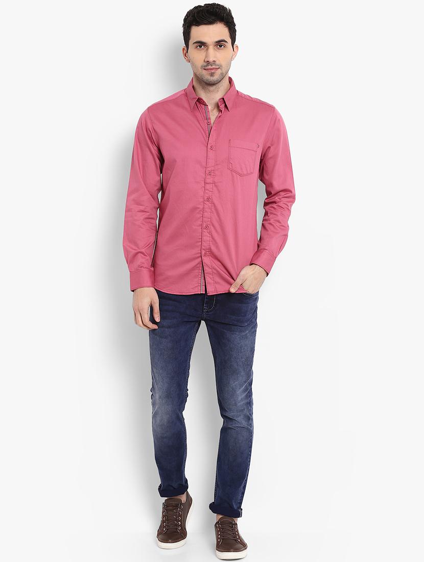 pink solid casual shirt - 15968543 - Standard Image - 3